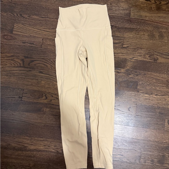 High-Waisted Cream Leggings - Picture 1 of 3